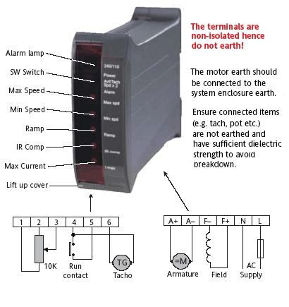 Napdy Eurotherm - typ ER-340 - podstawowy schemat aplikacji